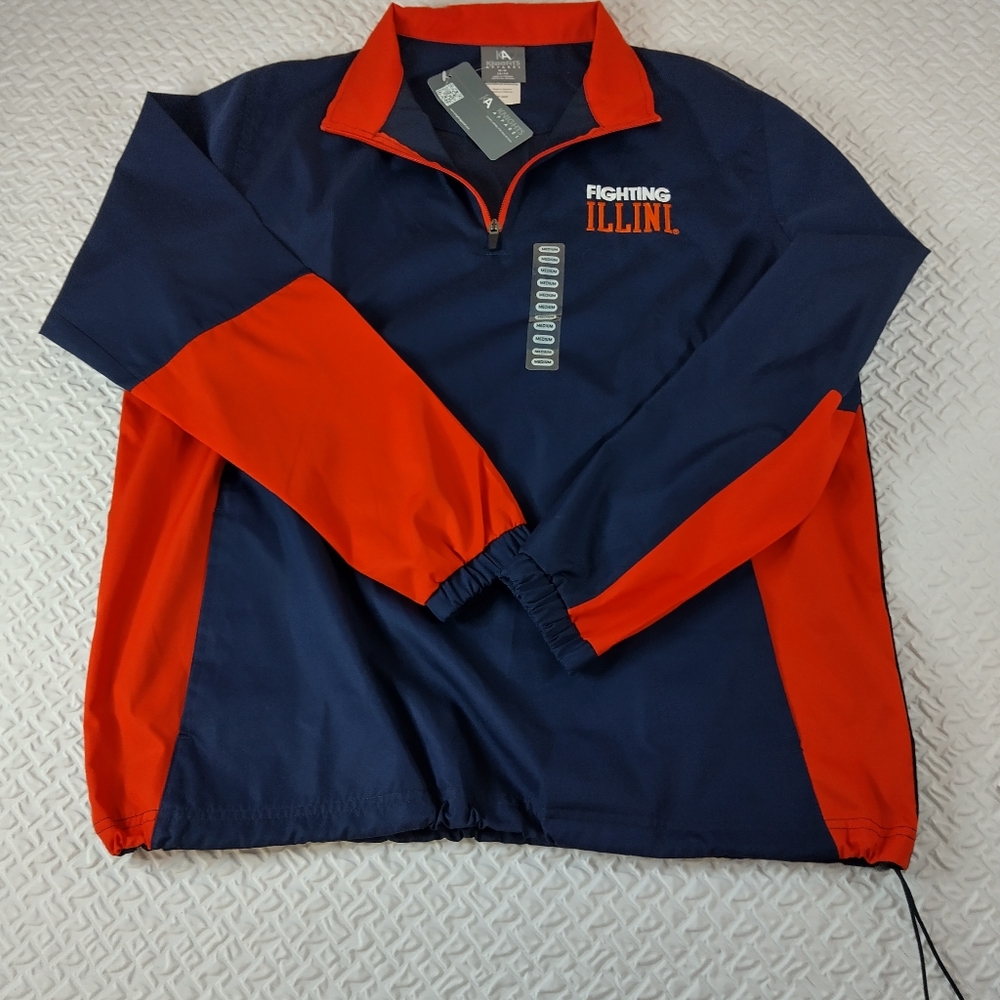 Fighting Illini Men's Navy & Orange Windbreaker Pullover